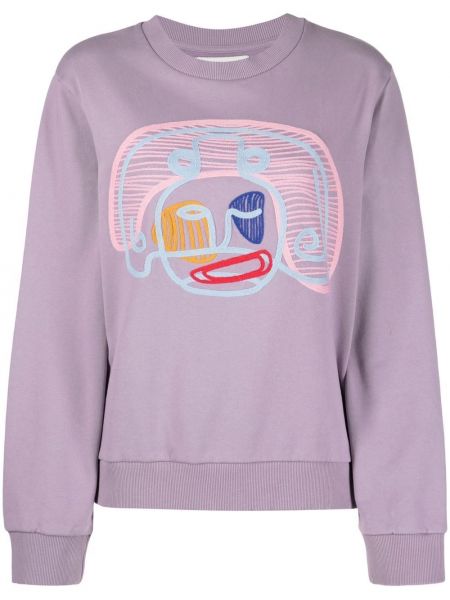 Abstrakt trykk sweatshirt Henrik Vibskov lilla