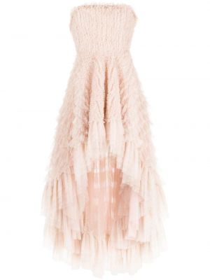 Večerní šaty s vysokým pasem Needle & Thread růžové