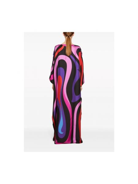 Vestido largo de seda con estampado con estampado abstracto Emilio Pucci