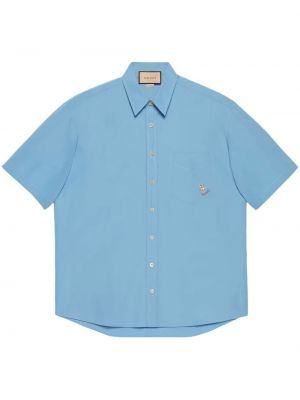 Siuvinėta marškiniai Gucci mėlyna
