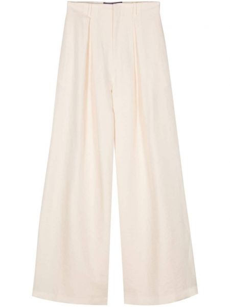 Pantaloni plisate Ralph Lauren Collection galben