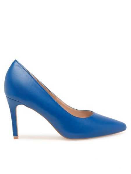 Полуотворени обувки с ток Lasocki синьо
