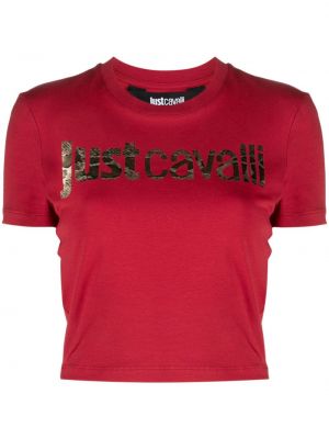 Tricou cu imagine Just Cavalli roșu