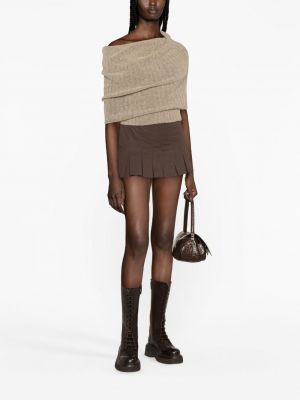 Asymetrický vlněný svetr Jean Paul Gaultier hnědý