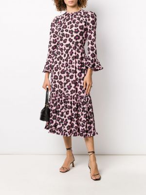 Vestido de flores con estampado leopardo La Doublej rosa