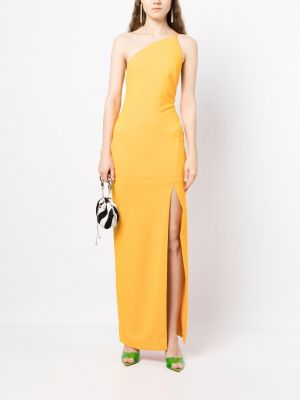 Asümmeetrilised traksidega kleit Solace London kollane