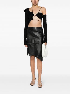 Asymetrické kožená sukně Coperni černé