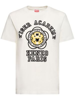 Relaxed fit bombažna majica Kenzo Paris bela