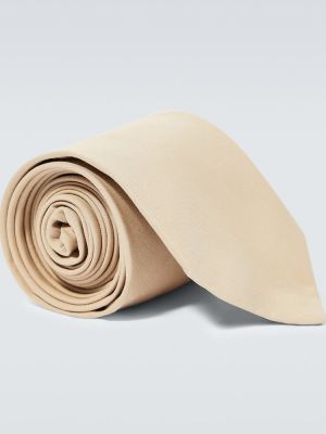 Bavlnená kravata Prada béžová