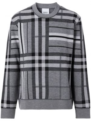 Кариран вълнен пуловер Burberry сиво