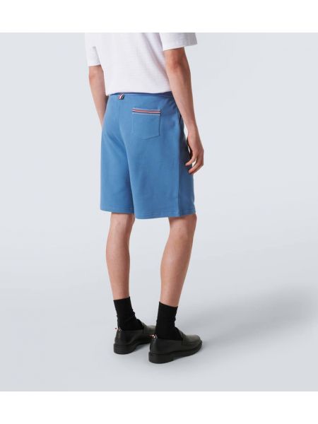 Pantalones cortos de algodón de tela jersey Thom Browne azul