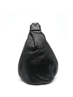 Kožená taška přes rameno Yohji Yamamoto černá