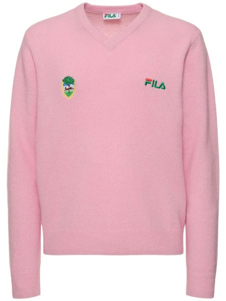 Tröja med v-ringning Fila + rosa