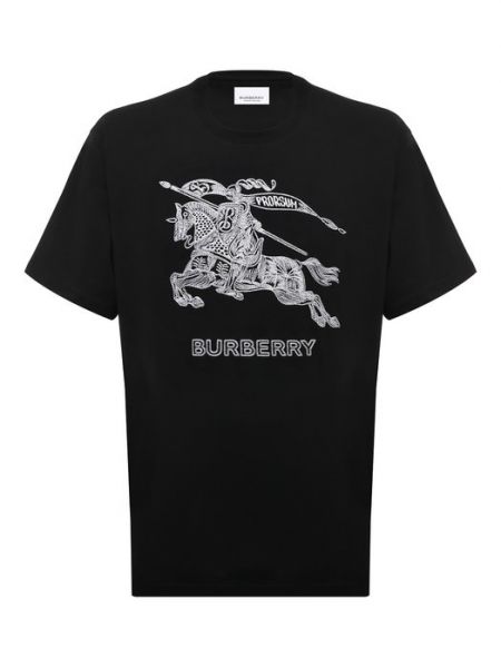 Хлопковая футболка Burberry черная
