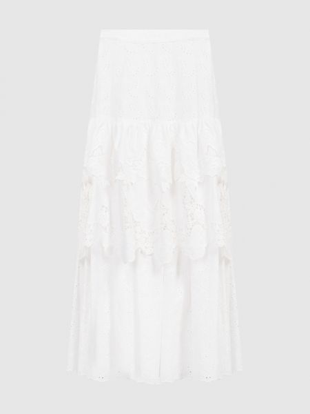 Длинная юбка с рюшами Max & Co белая