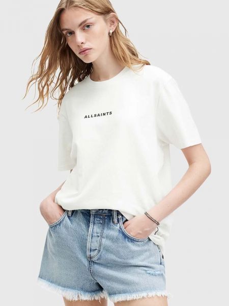 Koszulka bawełniana Allsaints biała