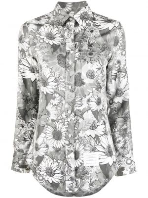 Květinová hedvábná košile s potiskem Thom Browne