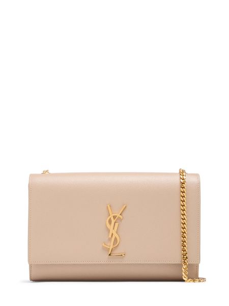 Læder kædetasker Saint Laurent beige