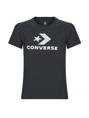 Tricou cu model floral cu stele Converse negru