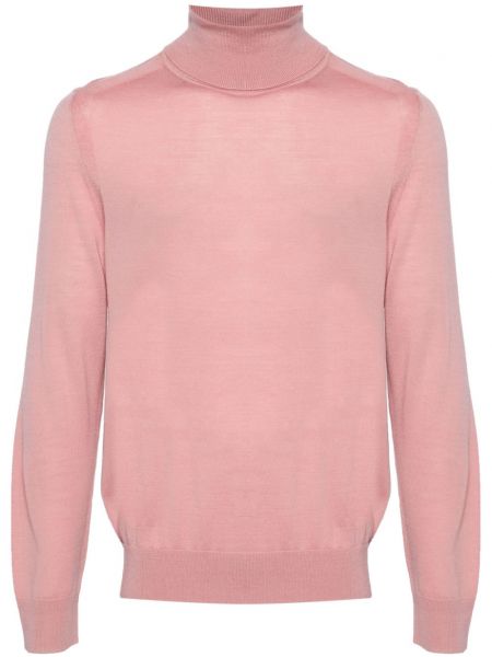 Garš džemperis merino Paul Smith rozā