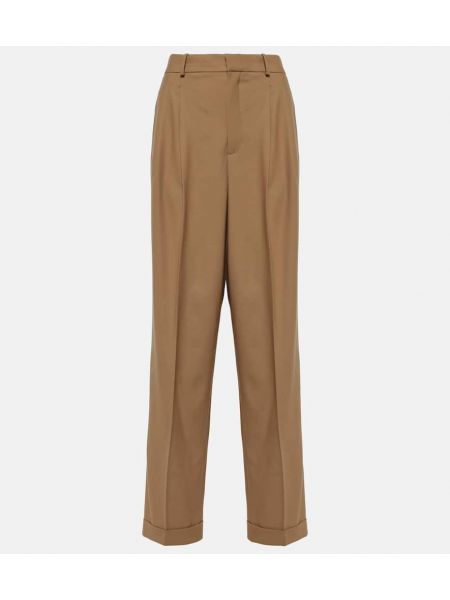 Pantaloni a vita alta di lana baggy Polo Ralph Lauren marrone