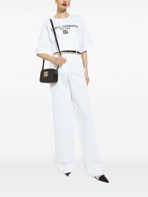 Puuvillased püksid Dolce & Gabbana valge