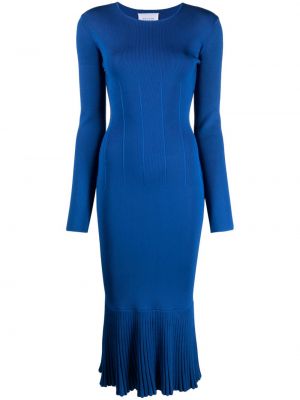 Midi šaty s volány Galvan London modré