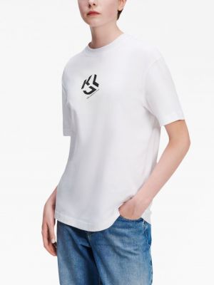 T-shirt aus baumwoll mit print Karl Lagerfeld Jeans weiß
