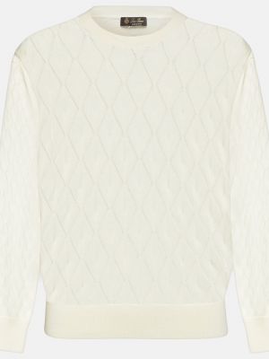 Кашемировый шелковый свитер Loro Piana белый