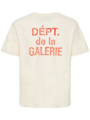 Koszulka z nadrukiem z dżerseju Gallery Dept. beżowa