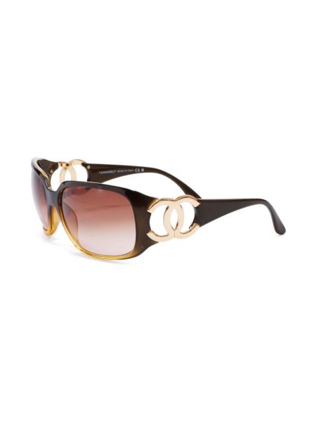 Oversize saulesbrilles Chanel Pre-owned brūns