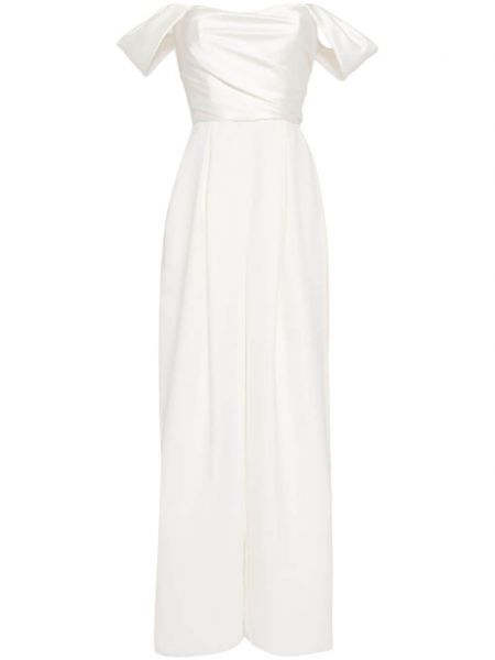 Σατέν ολόσωμη φόρμα Amsale λευκό