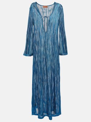 Vestido de tejido jacquard Missoni Mare azul