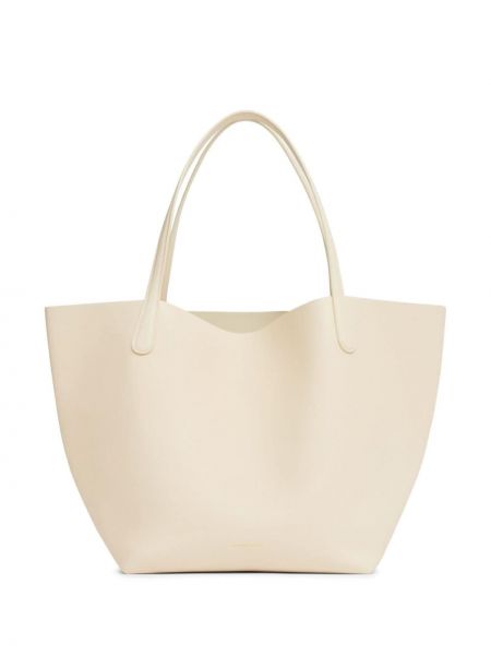 Δερμάτινη τσάντα shopper Mansur Gavriel λευκό