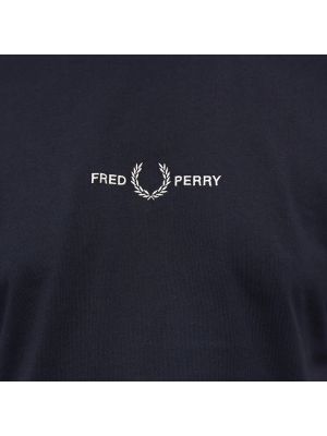 Camiseta con bordado Fred Perry azul