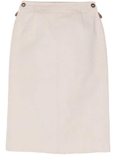 Spódnica ołówkowa bawełniana Hermès Pre-owned biała