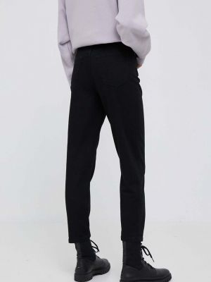 Džíny s vysokým pasem Calvin Klein černé