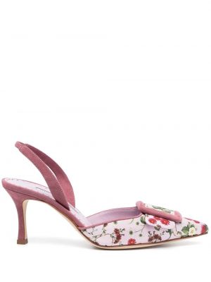 Pumpar med remmar Manolo Blahnik rosa