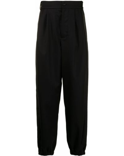 Pantalones ajustados de cintura alta Feng Chen Wang negro
