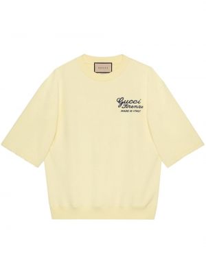 Sweatshirt aus baumwoll mit print Gucci gelb