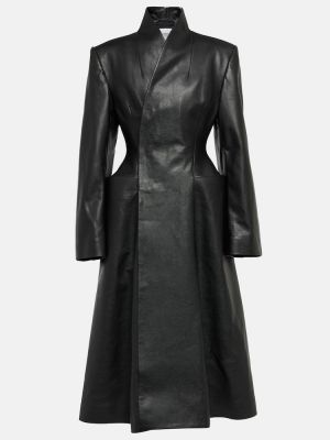 Rozšírený kožený kabát Balenciaga