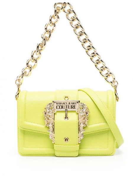 Чанта за ръка с катарама Versace Jeans Couture зелено