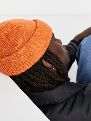 Шерстяная шапка Asos оранжевая