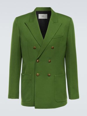 Blazer di lana Ami Paris verde