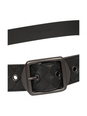 Cinturón de cuero con hebilla Bottega Veneta negro