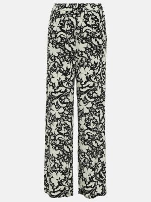 Pantaloni di seta con stampa baggy Stella Mccartney