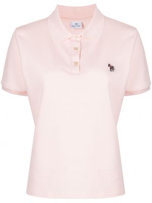 Поло тениска с принт зебра Ps Paul Smith розово