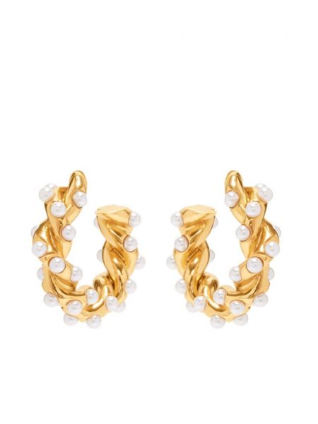 Boucles d'oreilles avec perles Oscar De La Renta doré