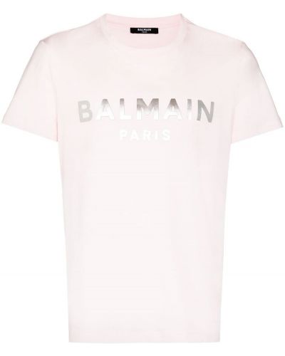 Camiseta con estampado Balmain rosa