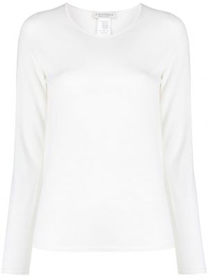 Вълнен пуловер с кръгло деколте Le Tricot Perugia бяло